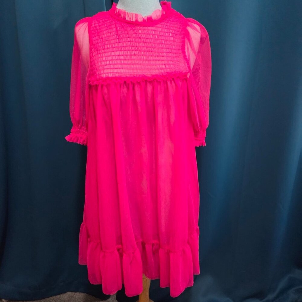 Limited Edition Hot Pink Sheer Mesh Nighty - Small